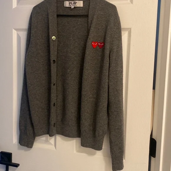 Comme Des Garçons Play embroidered cardigan - Grey